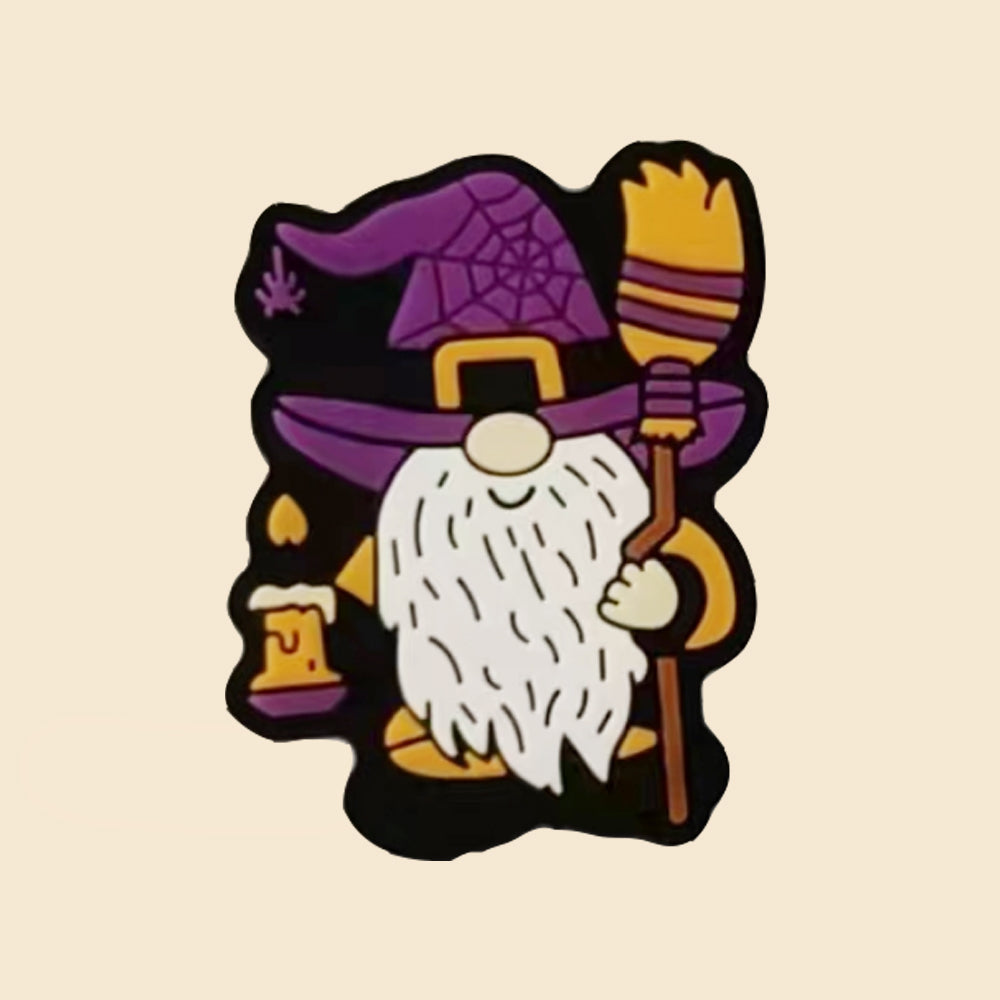 Wholesale 10pcs Cartoon Halloween Magic Old Man Bag Pattern Silicone Beads