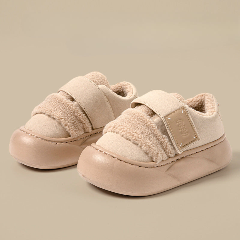 Wholesale Velcro Platform Bag Heel Indoor Home Insulated Plush Shoes