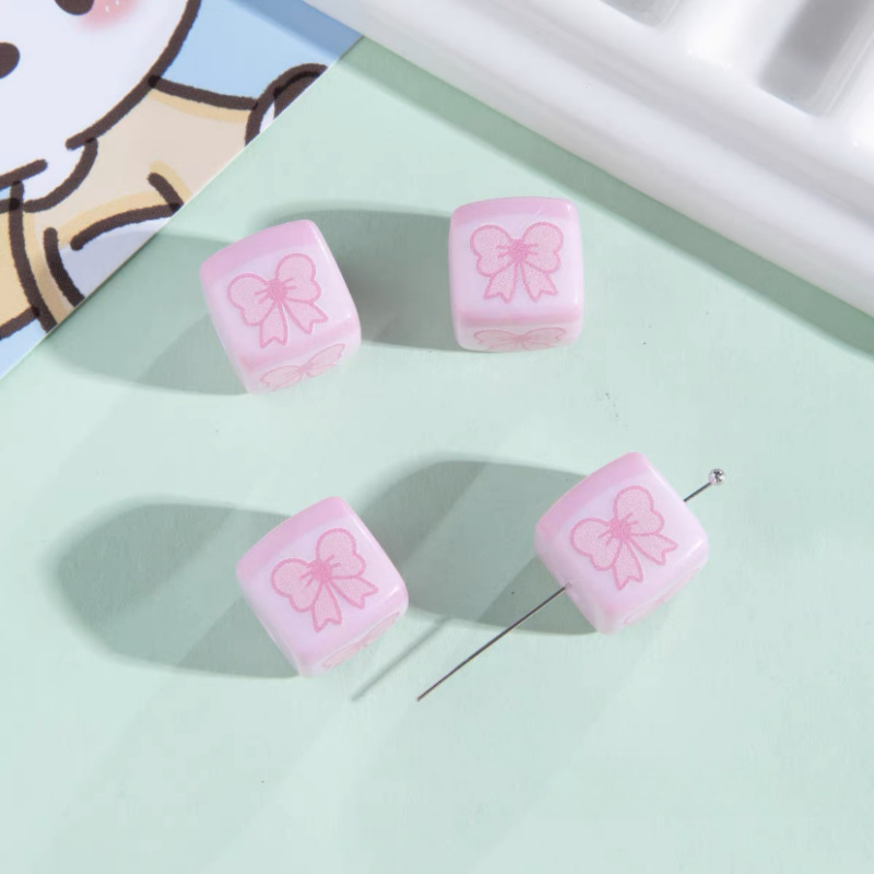 Wholesale 10pcs/pack Cute Square Bow Beads