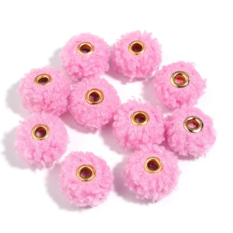 Wholesale 10pcs Colorful Fuzzy Spacer Beads