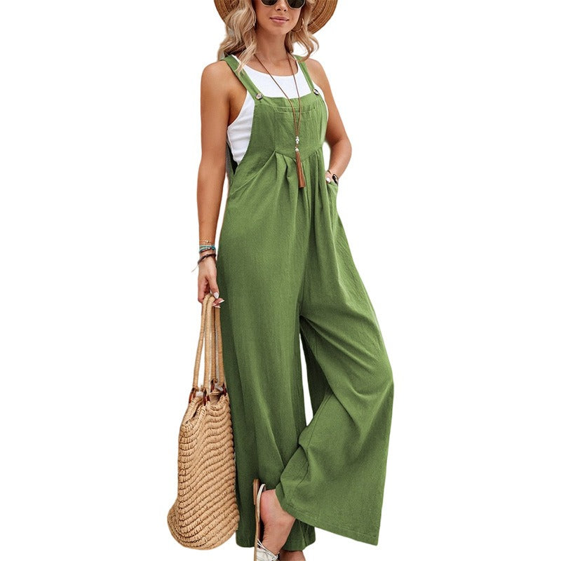Wholesale Solid Color Casual Design Overalls for Women