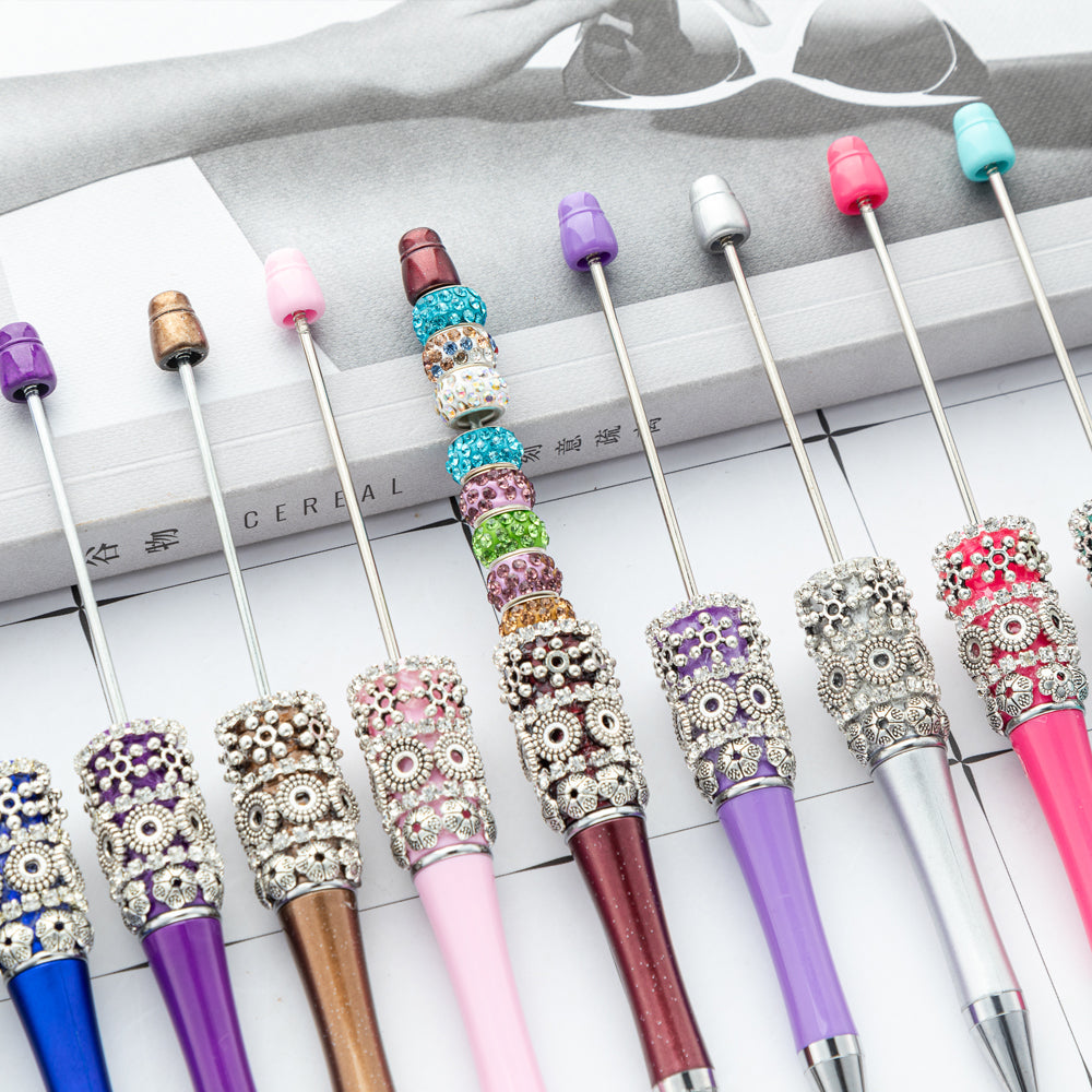 Wholesale Beadable Pen Bohemian Rhinestone Flower Patch DIY Pens
