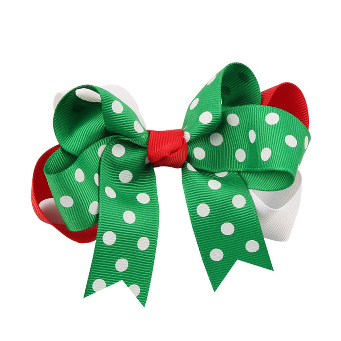 Wholesale Swallowtail Bow Children's Christmas Hair Clip