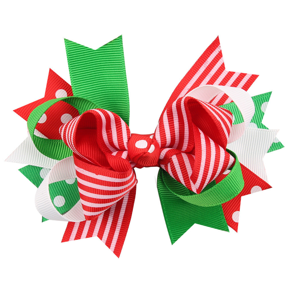 Wholesale Swallowtail Bow Children's Christmas Hair Clip