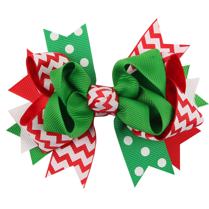 Wholesale Swallowtail Bow Children's Christmas Hair Clip