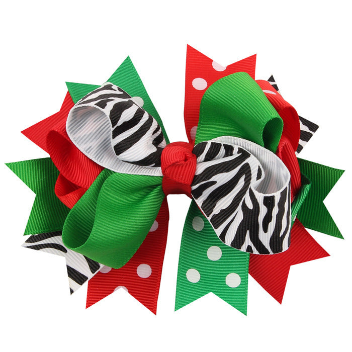 Wholesale Swallowtail Bow Children's Christmas Hair Clip