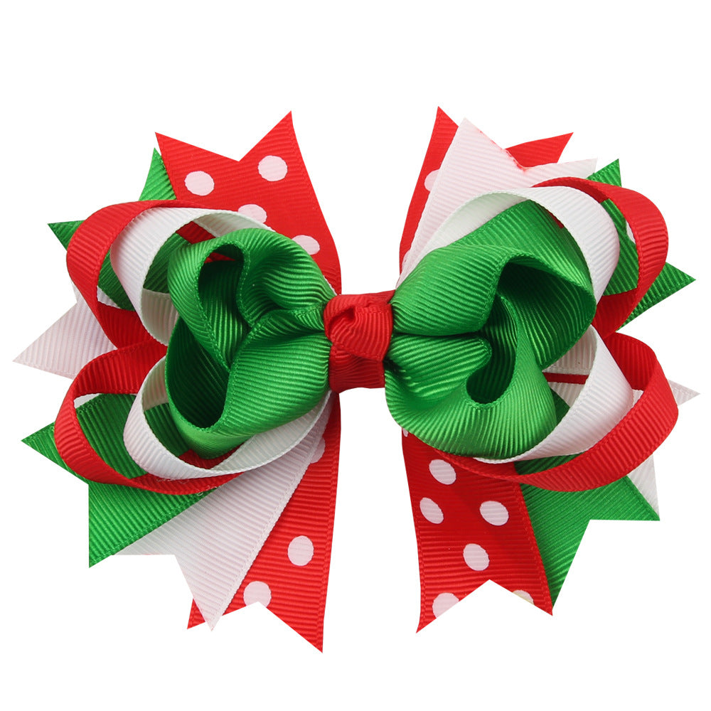 Wholesale Swallowtail Bow Children's Christmas Hair Clip