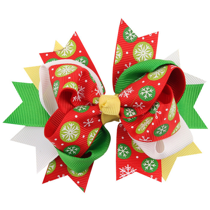 Wholesale Swallowtail Bow Children's Christmas Hair Clip