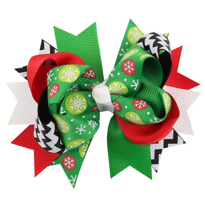 Wholesale Swallowtail Bow Children's Christmas Hair Clip