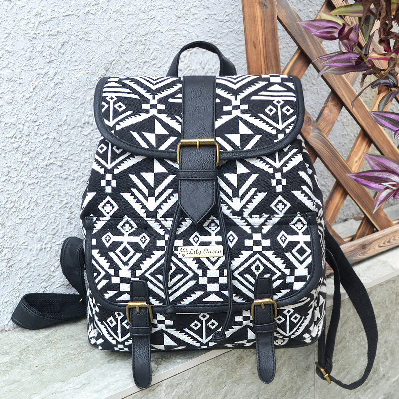 Wholesale Canvas Vintage Western Striped Canvas Backpack