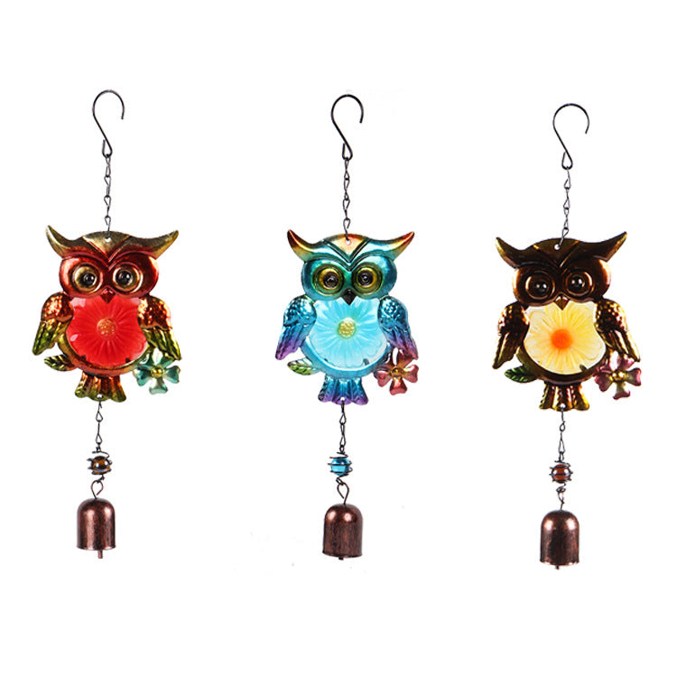 Wholesale Owl iron metal glass painted spray paint pendant