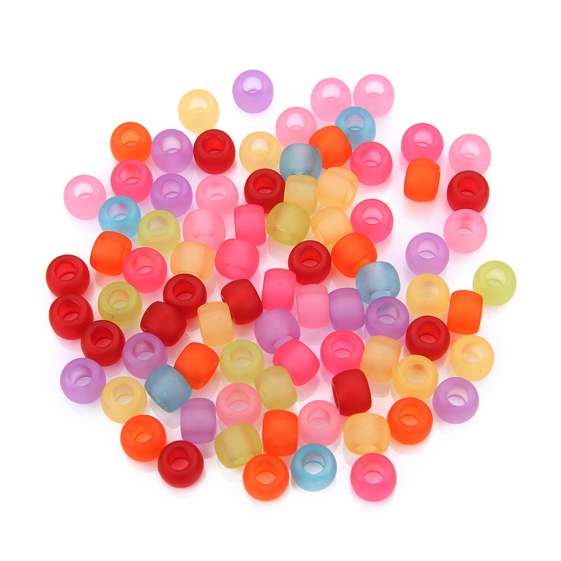 Al por mayor 200pcs/paquete acrílico gran agujero redondo de color helado de color helado cuentas sueltas