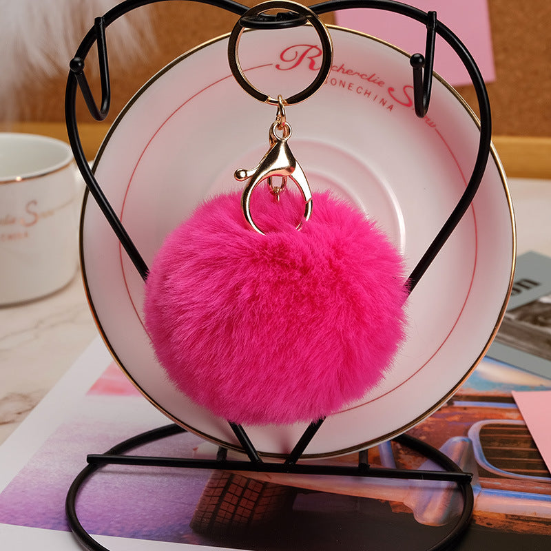 Wholesale Imitation Rex Rabbit Fur Ball Keychain