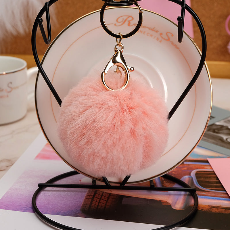 Wholesale Imitation Rex Rabbit Fur Ball Keychain
