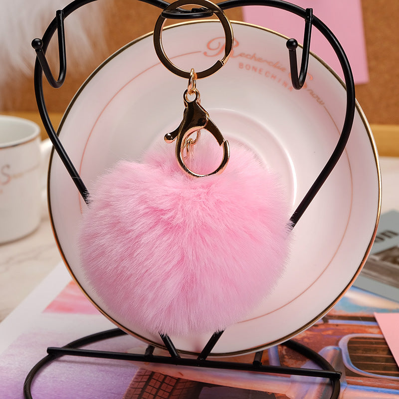 Wholesale Imitation Rex Rabbit Fur Ball Keychain