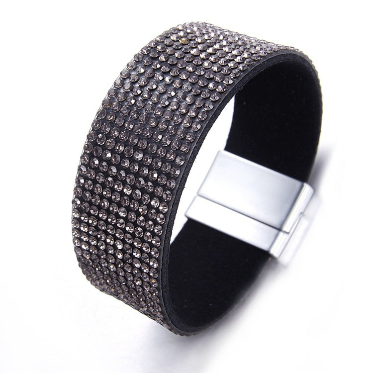 Wholesale 4-piece buckle leather bracelet diy crystal bracelet pendant