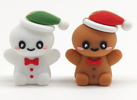 Wholesale 20pcs/pack Christmas Food-grade Cartoon 3D Silicone Beads