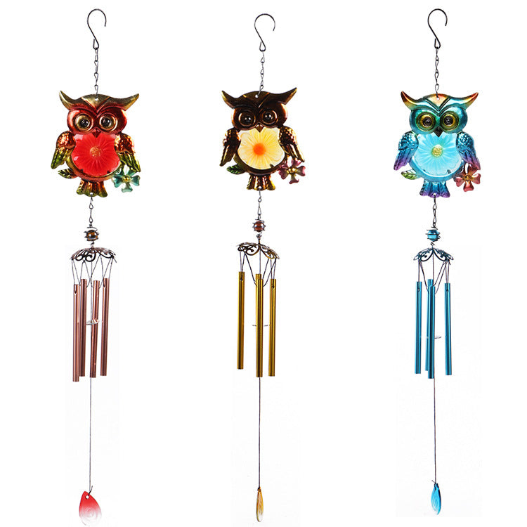 Wholesale Owl iron metal glass painted spray paint pendant