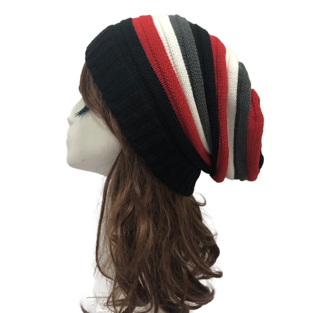 Wholesale Colorful Striped Jamaican Pullover Casual Knitted Beanie
