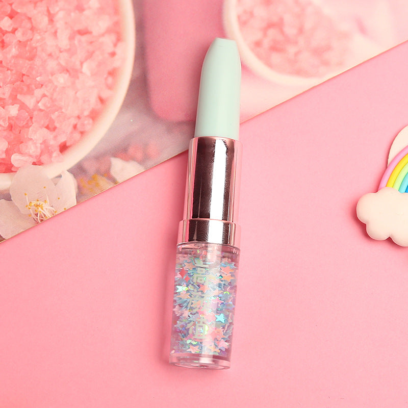 Wholesale Plastic Quicksand Powder Lipstick Shape Ballpoint Pen