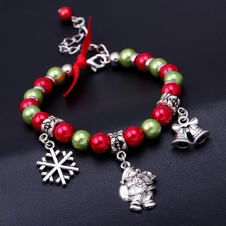 Wholesale Christmas Alloy Beaded Bracelets