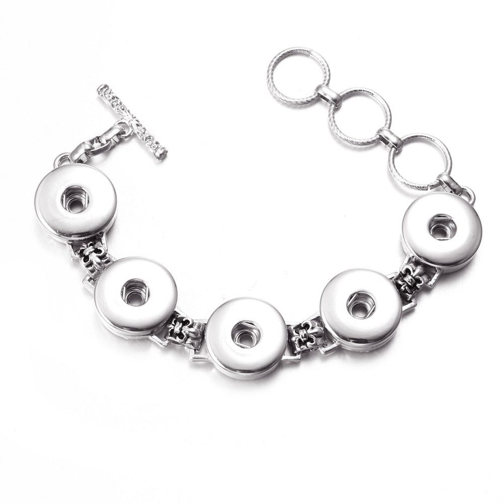 Wholesale 4-piece buckle leather bracelet diy crystal bracelet pendant