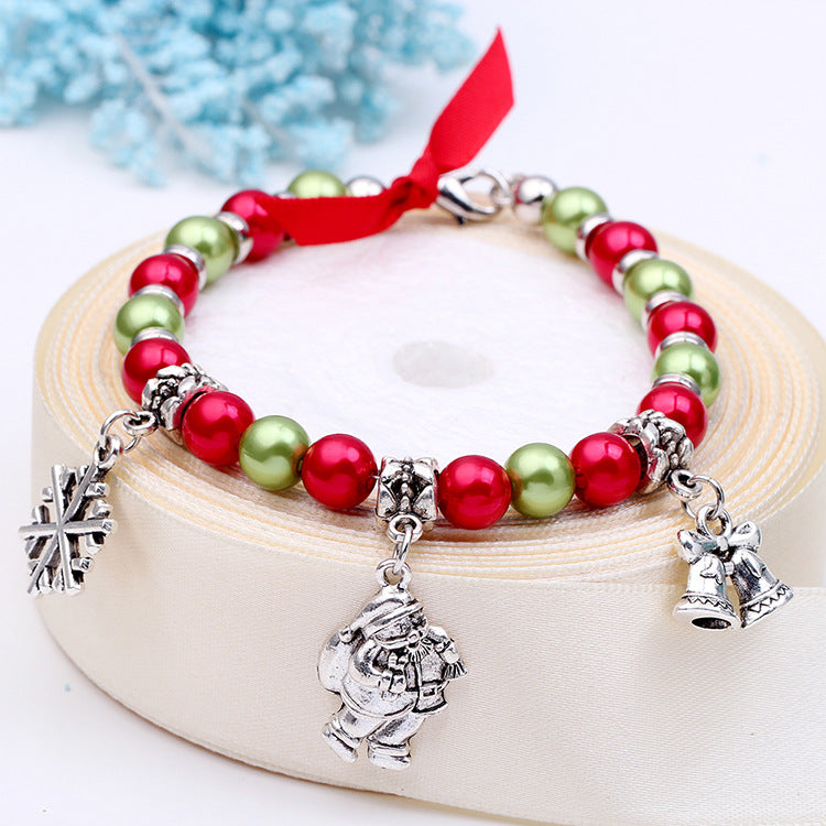 Wholesale Christmas Alloy Beaded Bracelets