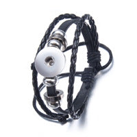 Wholesale 4-piece buckle leather bracelet diy crystal bracelet pendant