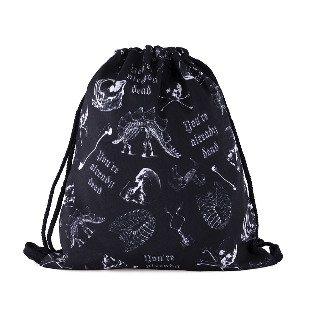 Wholesale Halloween Cartoon Print Oxford Cloth Drawstring Bag