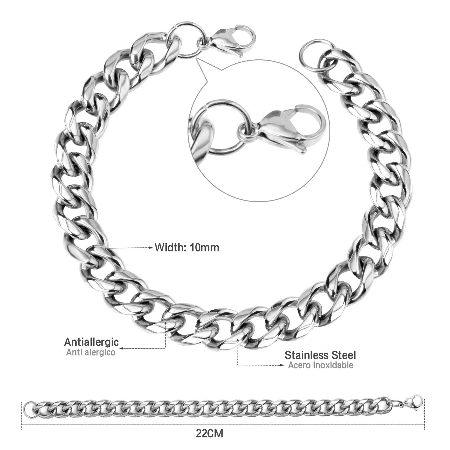 Wholesale Stainless Steel Metal Style Men's Bracelets