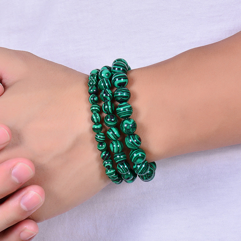 Wholesale Natural Malachite 6/8/10mm Beaded Bracelet