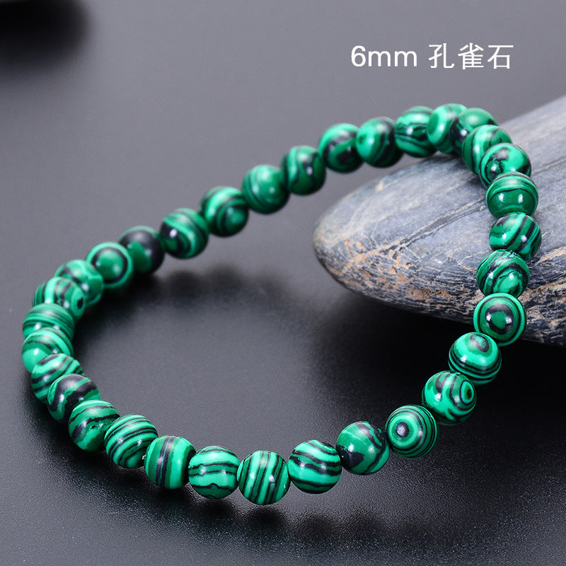 Wholesale Natural Malachite 6/8/10mm Beaded Bracelet