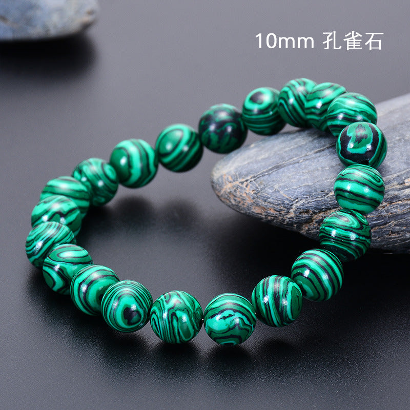 Wholesale Natural Malachite 6/8/10mm Beaded Bracelet