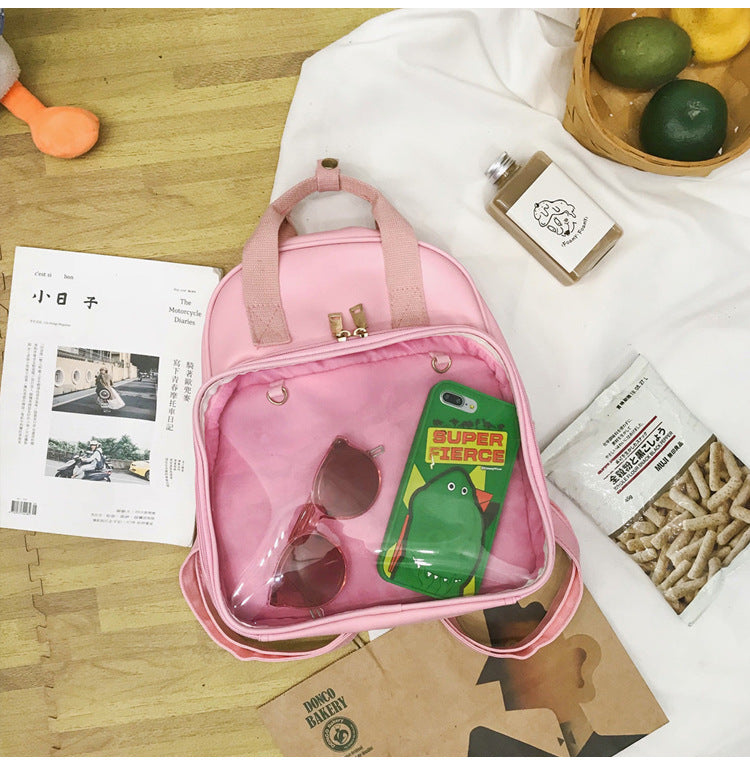 Wholesale PVC Candy Color Transparent Messenger Bag Backpack