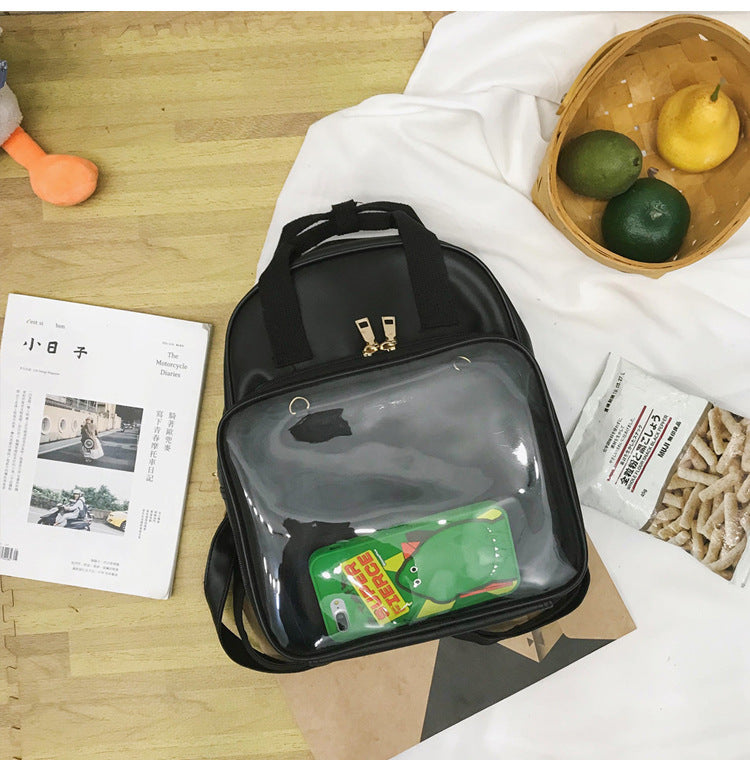 Wholesale PVC Candy Color Transparent Messenger Bag Backpack