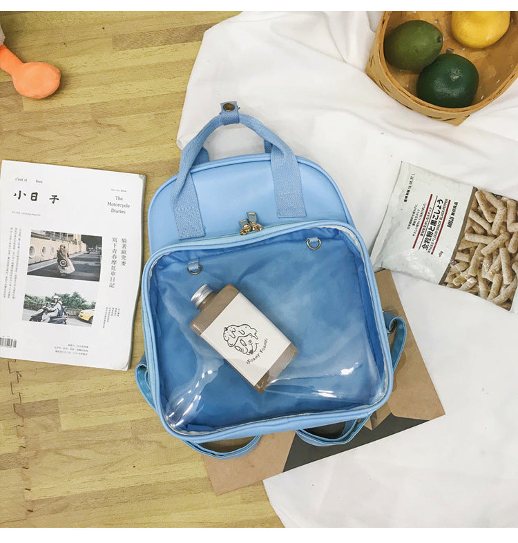 Wholesale PVC Candy Color Transparent Messenger Bag Backpack