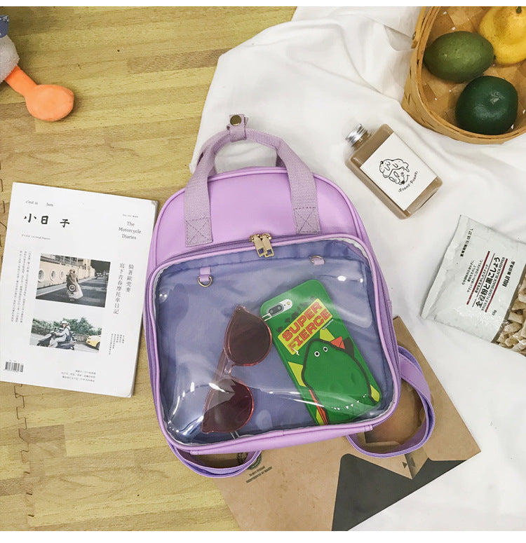 Wholesale PVC Candy Color Transparent Messenger Bag Backpack