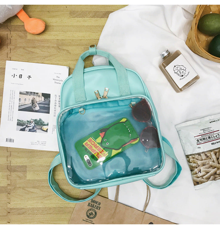 Wholesale PVC Candy Color Transparent Messenger Bag Backpack