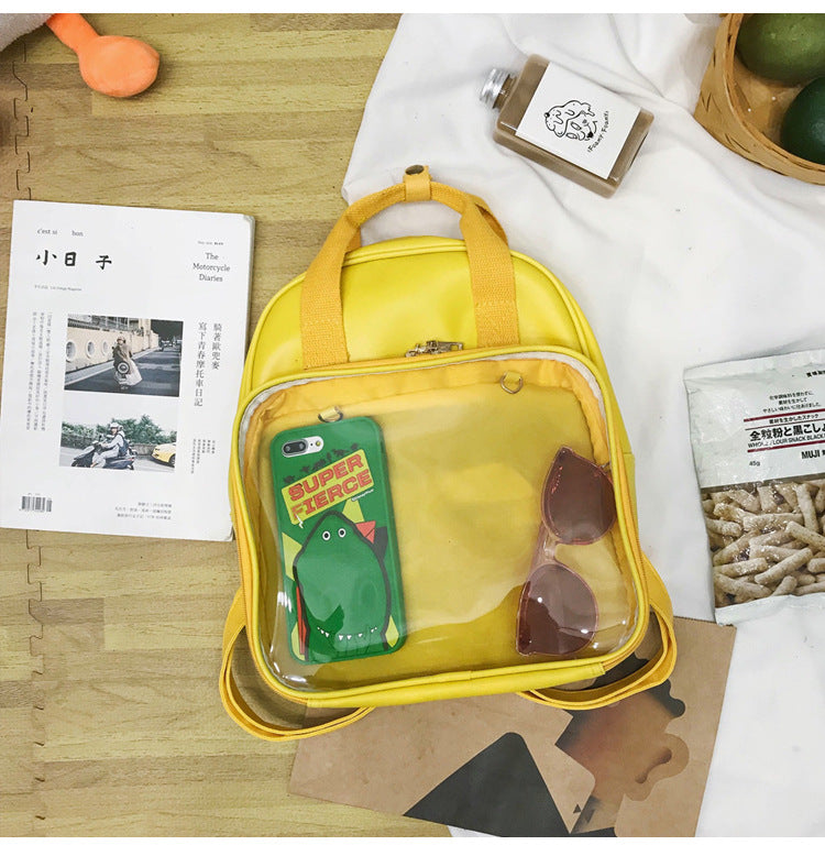 Wholesale PVC Candy Color Transparent Messenger Bag Backpack