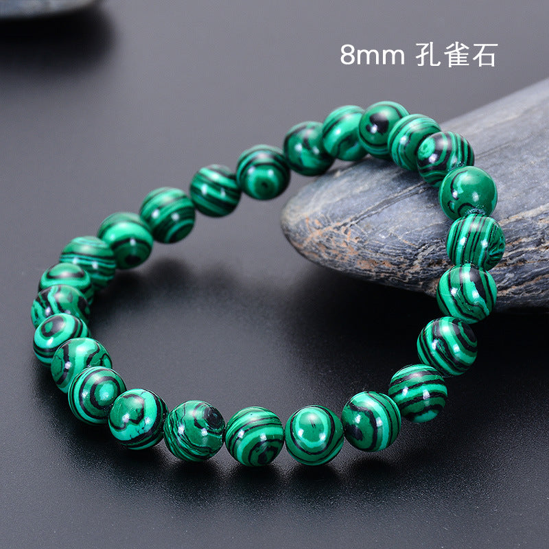 Wholesale Natural Malachite 6/8/10mm Beaded Bracelet