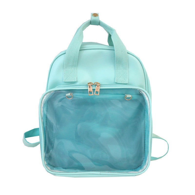 Wholesale PVC Candy Color Transparent Messenger Bag Backpack