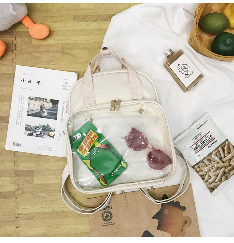 Wholesale PVC Candy Color Transparent Messenger Bag Backpack