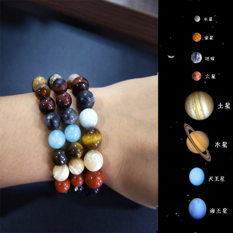 Wholesale Universe Galaxy Eight Planets Blue Sand Bracelet