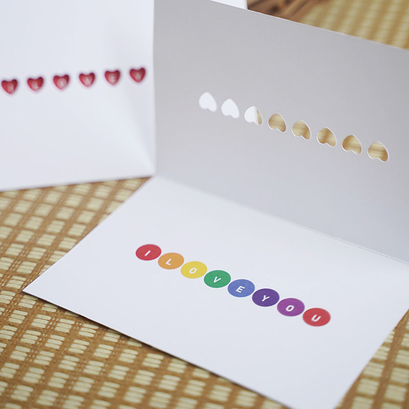 Wholesale of 10pcs/pack Mother's Day Hollowed Out Love Paper Greeting Cards