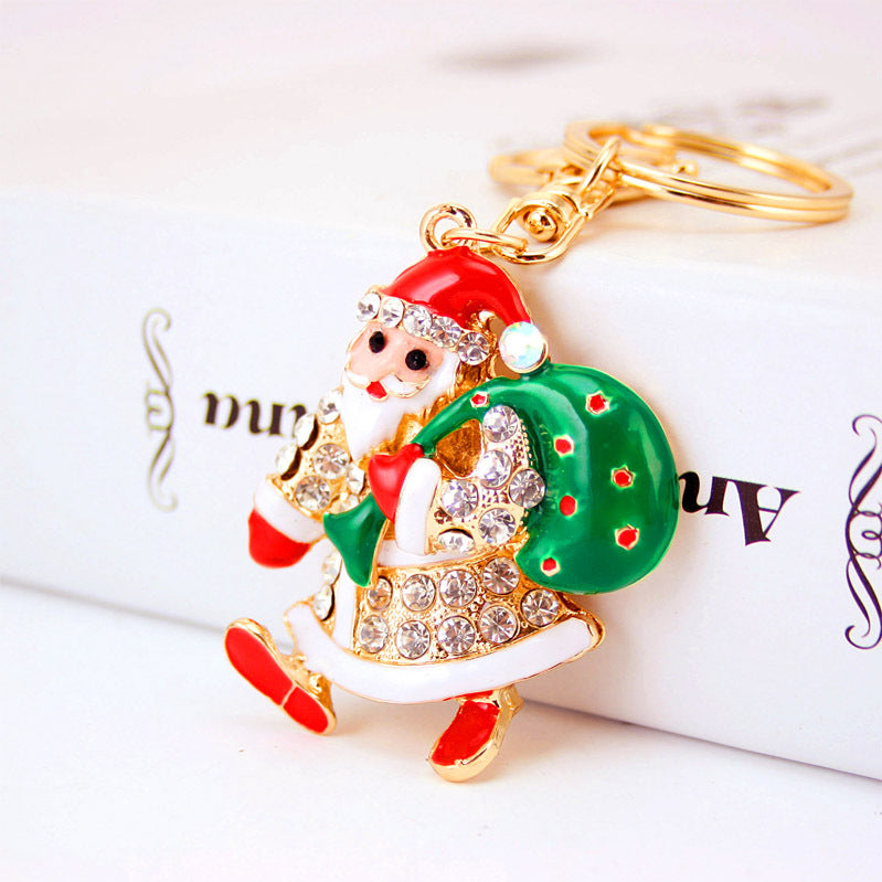 Wholesale Diamond Inlaid Christmas Alloy Keychains
