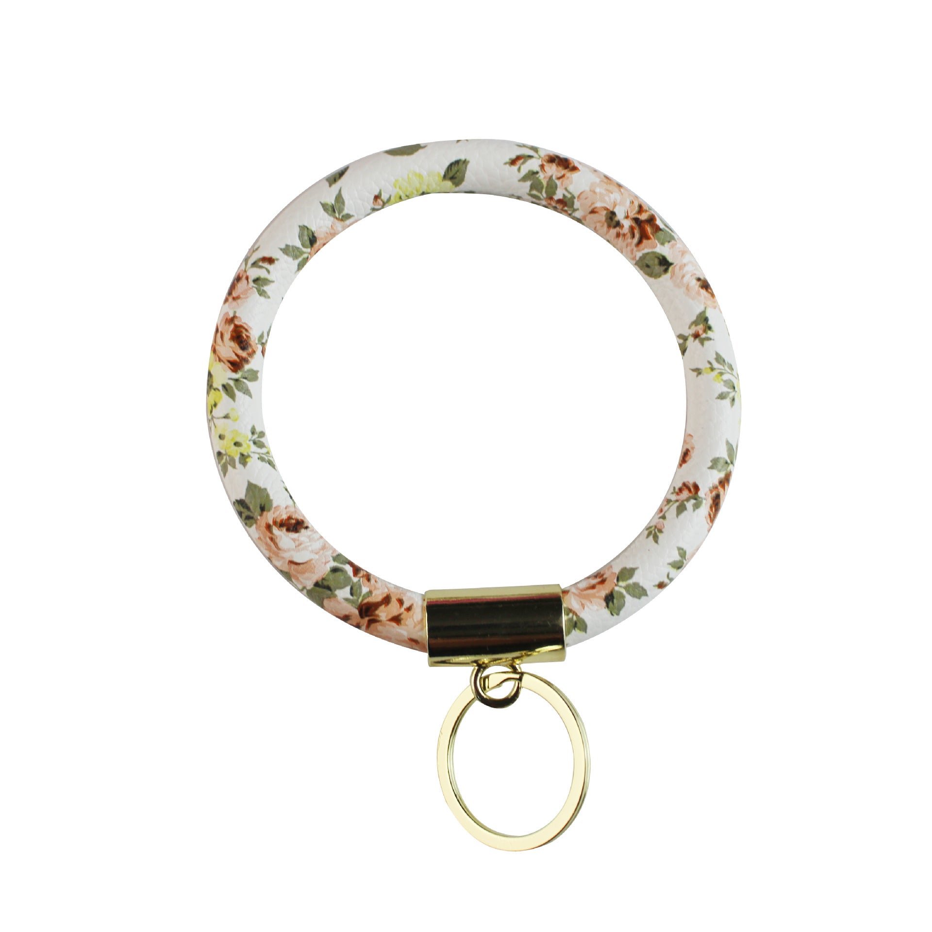 Wholesale Leather Printed Sunflower Wrist Keychain