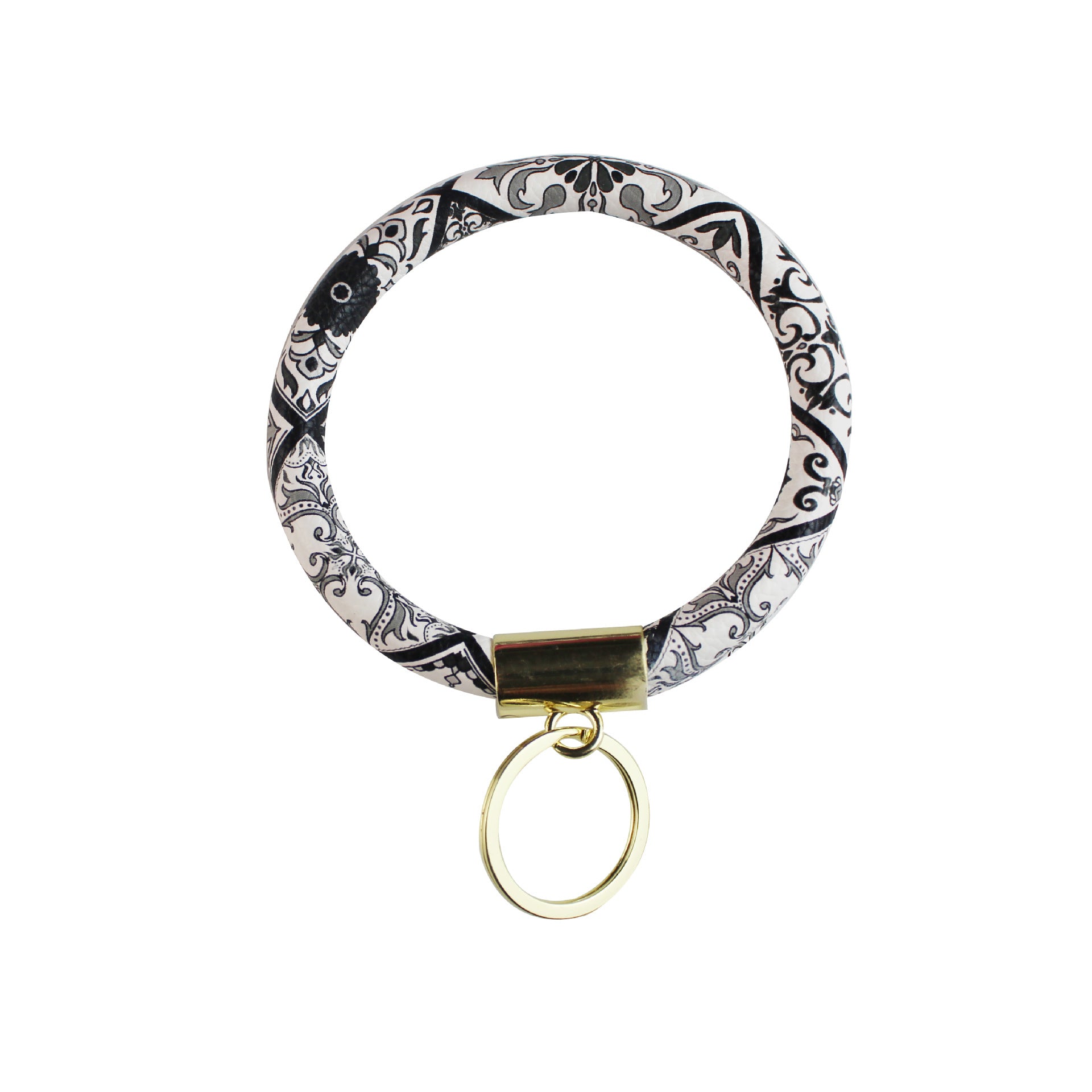 Wholesale Leather Printed Sunflower Wrist Keychain