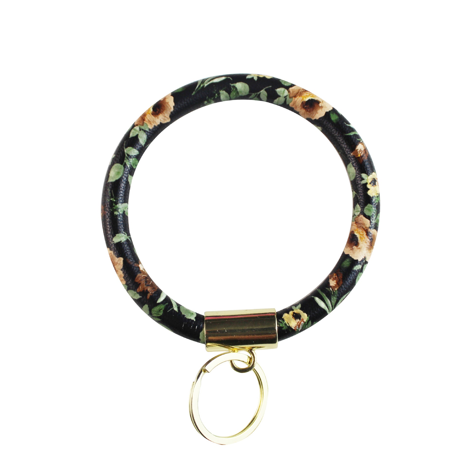 Wholesale Leather Printed Sunflower Wrist Keychain