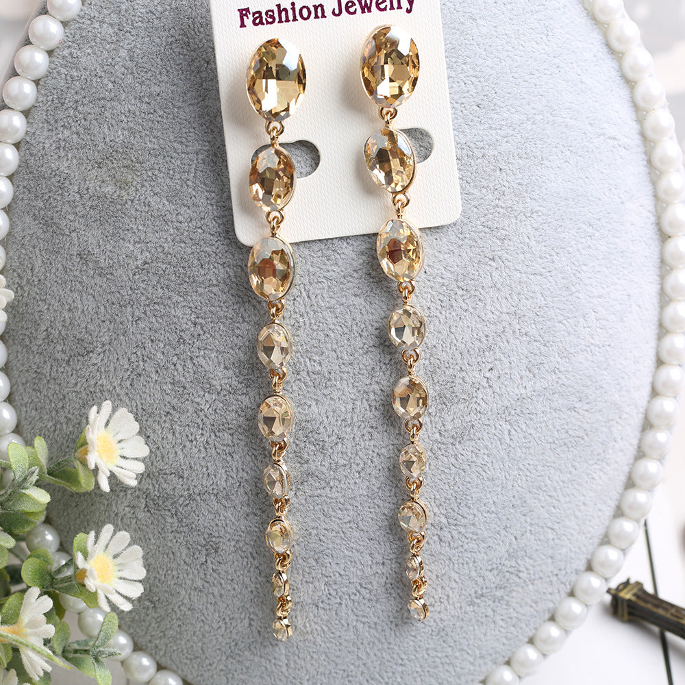 Wholesale Extra Long Crystal Boho Earrings