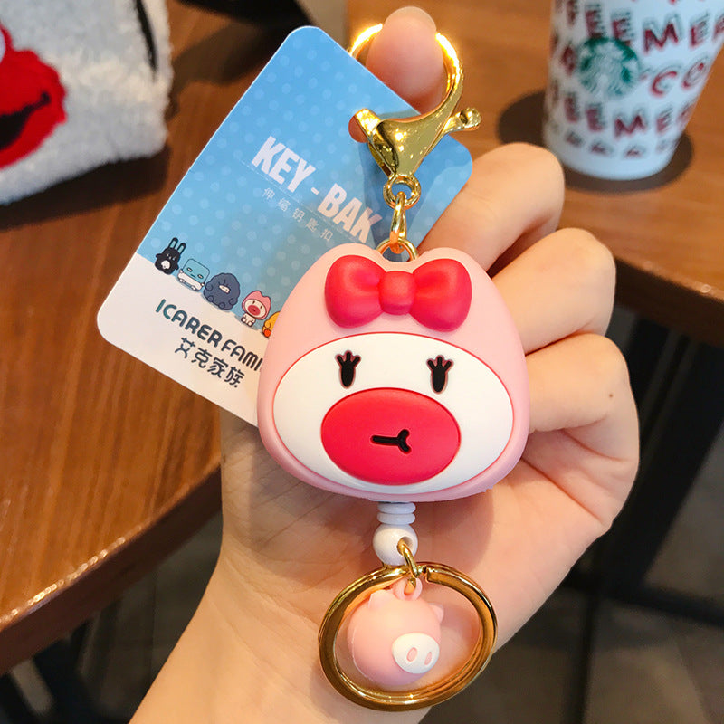 Wholesale Creative Cartoon Retractable PVC Keychain